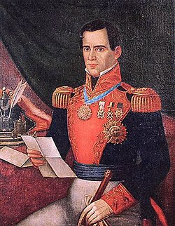 Santa Anna in a Mexican military uniform