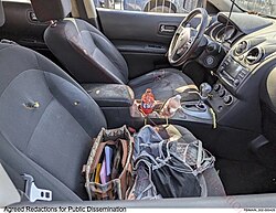Marimar Martinez’s car after her shooting by Border Patrol agents