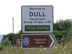 Dull, Perth and Kinross, Scotland is twinned with Boring, Oregon, United States.