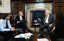 President Alberto Fernández meeting with officials about COVID-19 in late January 2020.