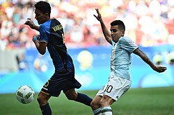 Correa playing for Argentina in 2016