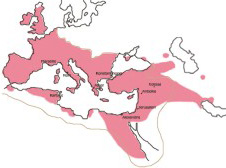 Christendom by AD 600 after its spread to Africa and Europe from the Middle East