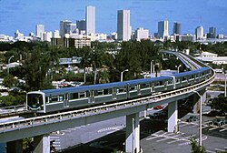 Southbound Metrorail train heading to Culmer during the late 1980s