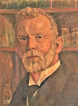 Portrait of Paul Ehrlich, damaged on Kristallnacht, then restored by a German neighbor