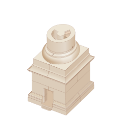 Section view of the interior stairway and the pedestal of Trajan's Column (click on interactive image)