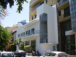 Former Haaretz building (1932–1973), of which only part of the facade has been preserved