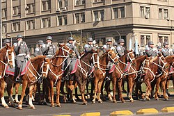 A mounted military band of the Chilean Army in 2011