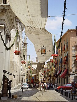 Street awnings Festividad del Corpus Christi, Toledo, España