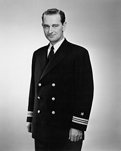Johnson as a lieutenant commander in the United States Navy Reserve in March 1942