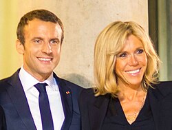 Emmanuel Macron and his wife Brigitte in 2017