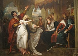 Hamlet, Act IV, Scene V (Ophelia Before the King and Queen), Benjamin West, 1792