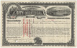 Permanent Debenture Stock of the City of Montreal in the Dominion of Canada, issued 20 July 1925