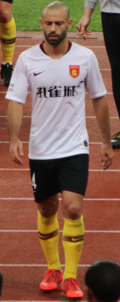 Mascherano playing for Hebei China Fortune in 2019