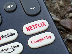 An Android TV-powered remote control with a Netflix button