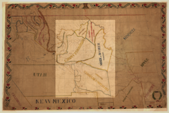 De Smet map of the 1851 Fort Laramie Indian territories (the light area). Jesuit missionary De Smet drew this map with the tribal borders agreed upon at Fort Laramie in 1851. Although the map itself is wrong in certain ways, it has the Crow territory west of the Sioux territory as written in the treaty, and the Bighorn area as the heart of the Crow country.