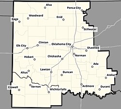 The forecasting and warning area for the National Weather Service office in Norman, Oklahoma