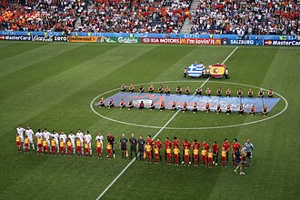 Greece vs Spain in Red Bull Arena during UEFA Euro 2008