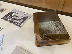 Burnt remains of a book-burning target, Le Marquis de Sade et Son Temps (Marquis de Sade and his times). Part of the Jean-Nickolaus Tretter Collection