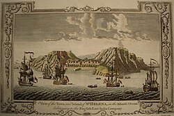 A View of the Town and Island of St Helena in the Atlantic Ocean belonging to the English East India Company (engraving c. 1790)