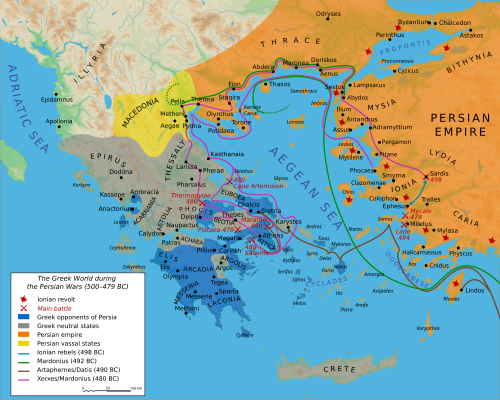 Events of the first phases of the Greco-Persian Wars