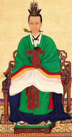 Sinjeong, Queen Regent of Joseon. She served as nominal regent of Joseon, who selected Gojong to place upon the throne.