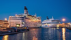Cruiseferries connect Estonia to neighbouring Finland and Sweden (Tallinn, 2022).