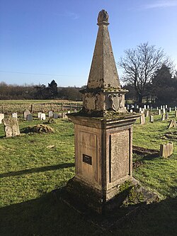 Memorial to John Ray in the churchyard of St Peter and St Paul in Black Notley