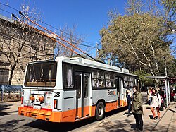Rear view of Marcopolo trolleybus No. 08