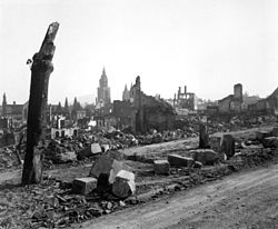Ruins in Heilbronn in 1945