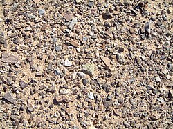 photograph of desert pavement, small stones left behind by wind