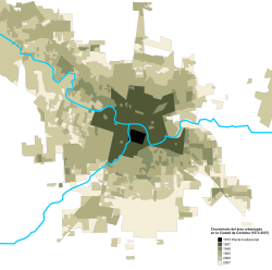 Urban growth of Córdoba from 1573 to 2007
