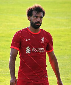 Salah during a pre-season game for Liverpool in 2021