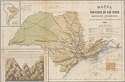 An 1886 map of the São Paulo State