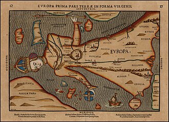 Depiction of Europa regina ('Queen Europe') in 1582