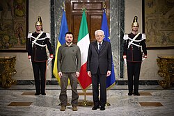 Mattarella with Ukrainian president Volodymyr Zelenskyy in 2025