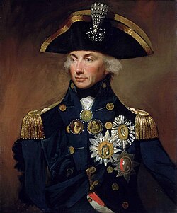 Lemuel Francis Abbott's portrait of Admiral Lord Nelson depicting his honours embroidered on his coat jacket