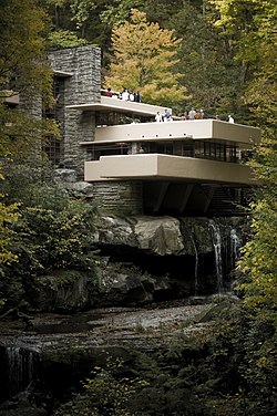 Frank Lloyd Wright, Fallingwater, Mill Run, Pennsylvania (1937). Fallingwater was one of Wright's most famous private residences (completed in 1937).