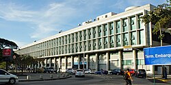 The original terminal building, which now handles only arrivals.