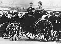 Bertha Benz with her husband in a Benz Victoria, model 1894