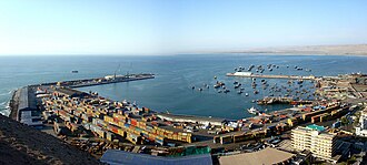 Panoramic view of the Port of Arica.