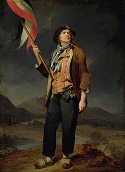 Simon Chenard as a Sans-Culotte by Louis-Léopold Boilly, 1792. A sans-culotte and Tricoloure