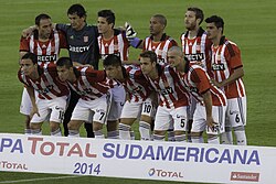Estudiantes starting XI against Peñarol in the 2014 Copa Sudamericana
