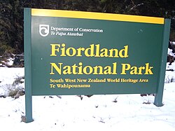 DOC signs of this format are commonly seen around New Zealand conservation areas.