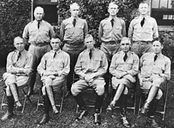 Lieutenant Colonel George C. Marshall (front row, center) as assistant commandant at the Infantry School in the 1930s, together with various instructors, three of whom later rose to high rank in the next world war.