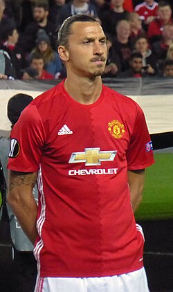 Ibrahimović prior to a Europa League game at Old Trafford in September 2016