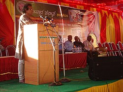 Ganesh speaking in the felicitation program of S. L. Bhyrappa