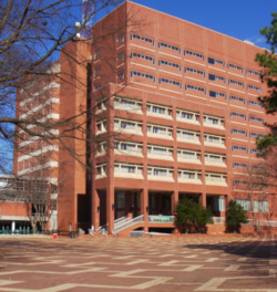 D.H. Hill Library stands 11 stories tall and is named for former NC State chancellor and librarian Daniel Harvey Hill Jr., son of Confederate Civil War General D.H. Hill.