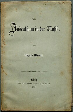 Title page of the second edition of Das Judenthum in der Musik, published in 1869
