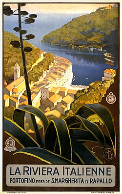 Italian Riviera, travel poster for ENIT, c. 1920