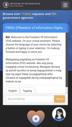 A virtual assistant chatbot